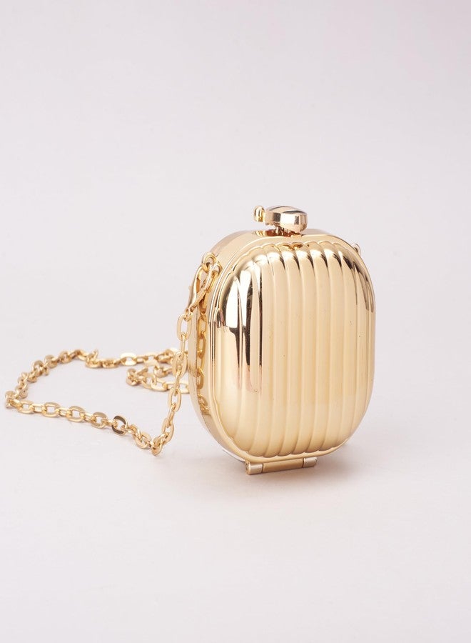 SALTY Golden Acrylic Mini Bag | Women’s Stylish Shoulder Handbag | Travel & Daily Use | Durable & Fashionable Purse | Lightweight Design Trendy Handbag - Image 4